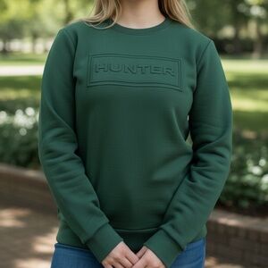 Hunter Women’s Embossed Logo Pullover – Hunter Green – Size Large – NWT